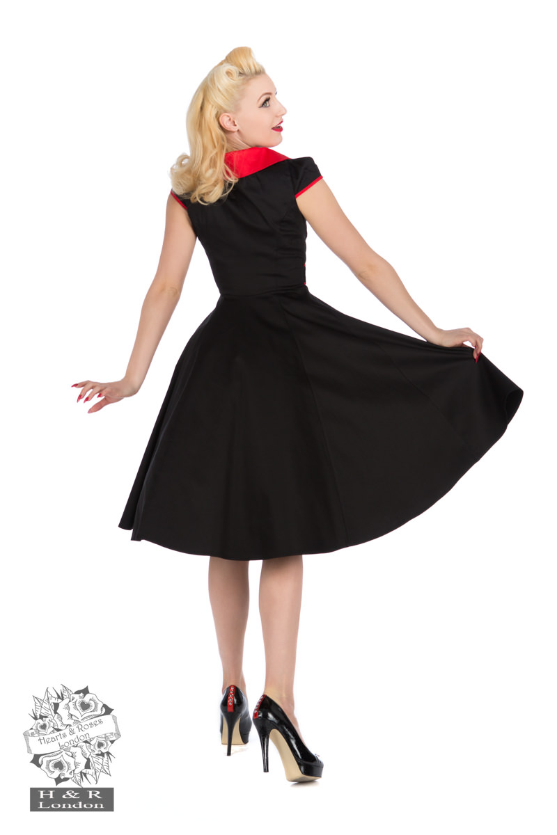 Black Peter Pan Collar Swing Dress